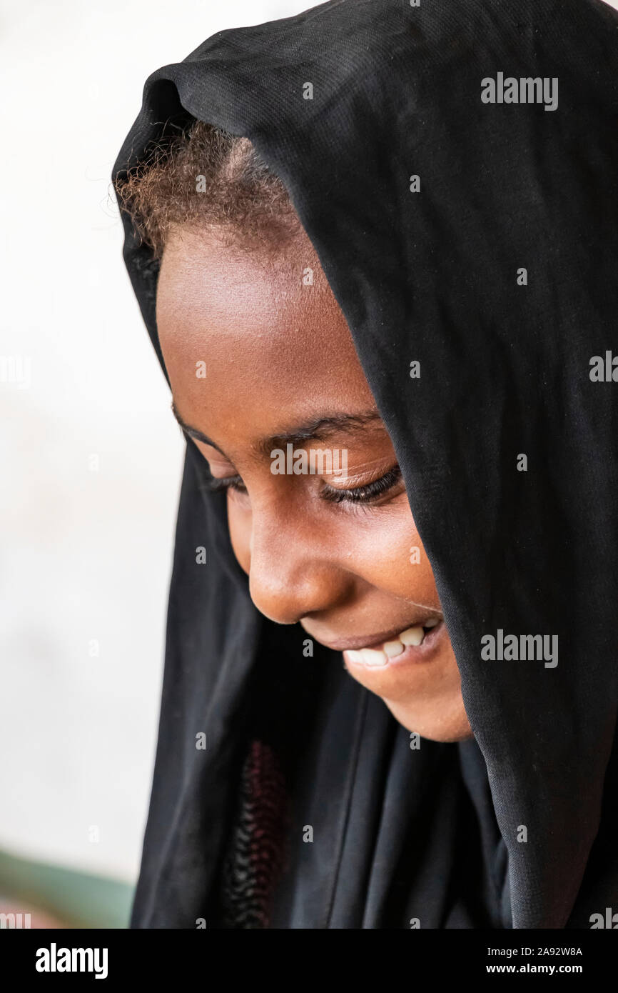 Nubian girl; Kosha, Northern State, Sudan Stock Photo