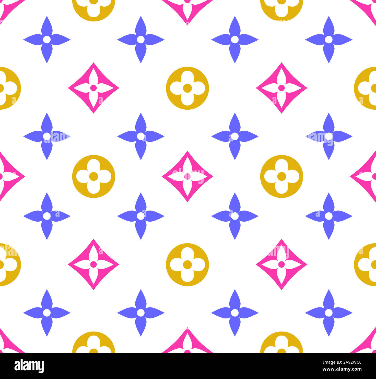 Luxury Geometric Seamless Colored Icon Pattern in Vintage Fashion Style.  Ready for Textile Prints on White Background Stock Photo - Alamy