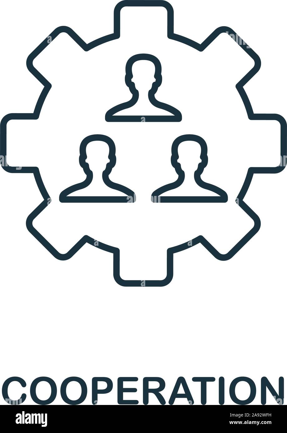 Gear teamwork icon outline Stock Vector Images - Alamy