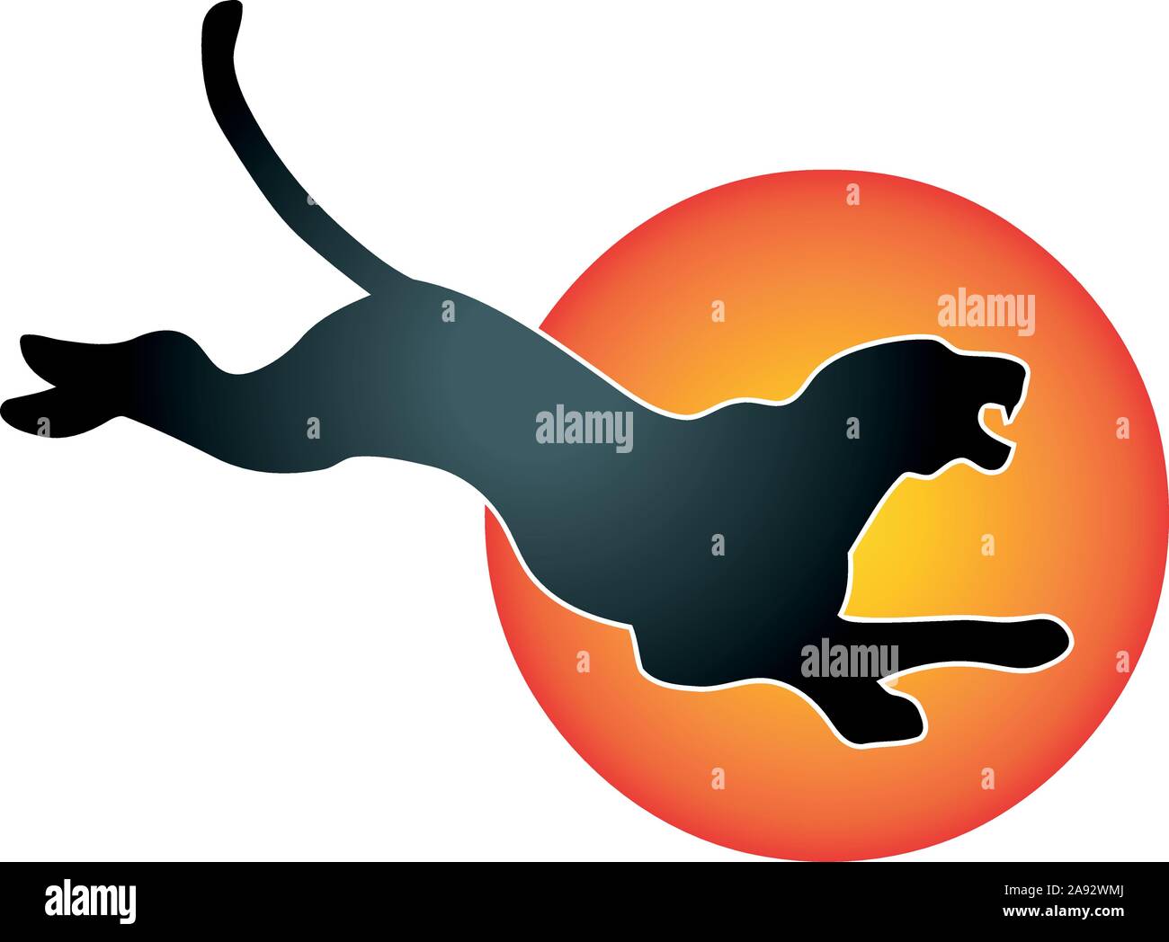 Panther, Sun, Travel, Logo, Icon Stock Vector