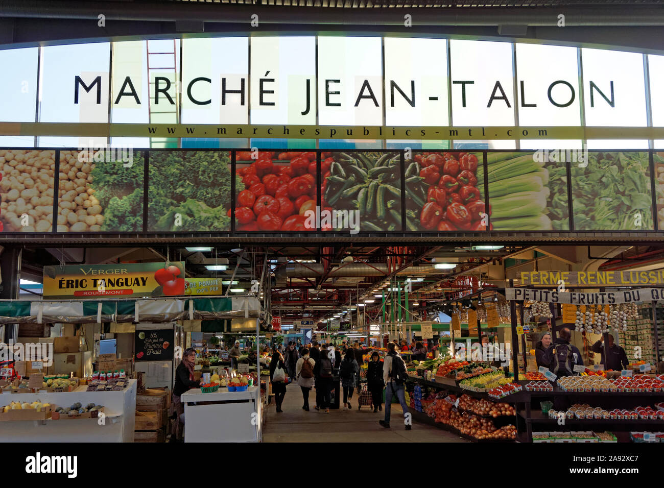 Interior of the Jean Talon Market, Montreal, Quebec, Canada Stock Photo