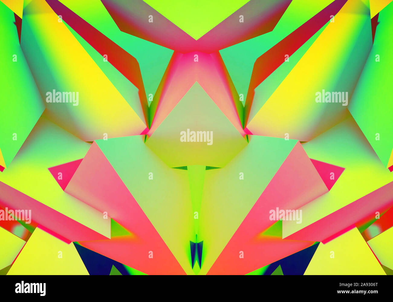 Abstract background with symmetric 3d shapes and vibrant colors Stock ...