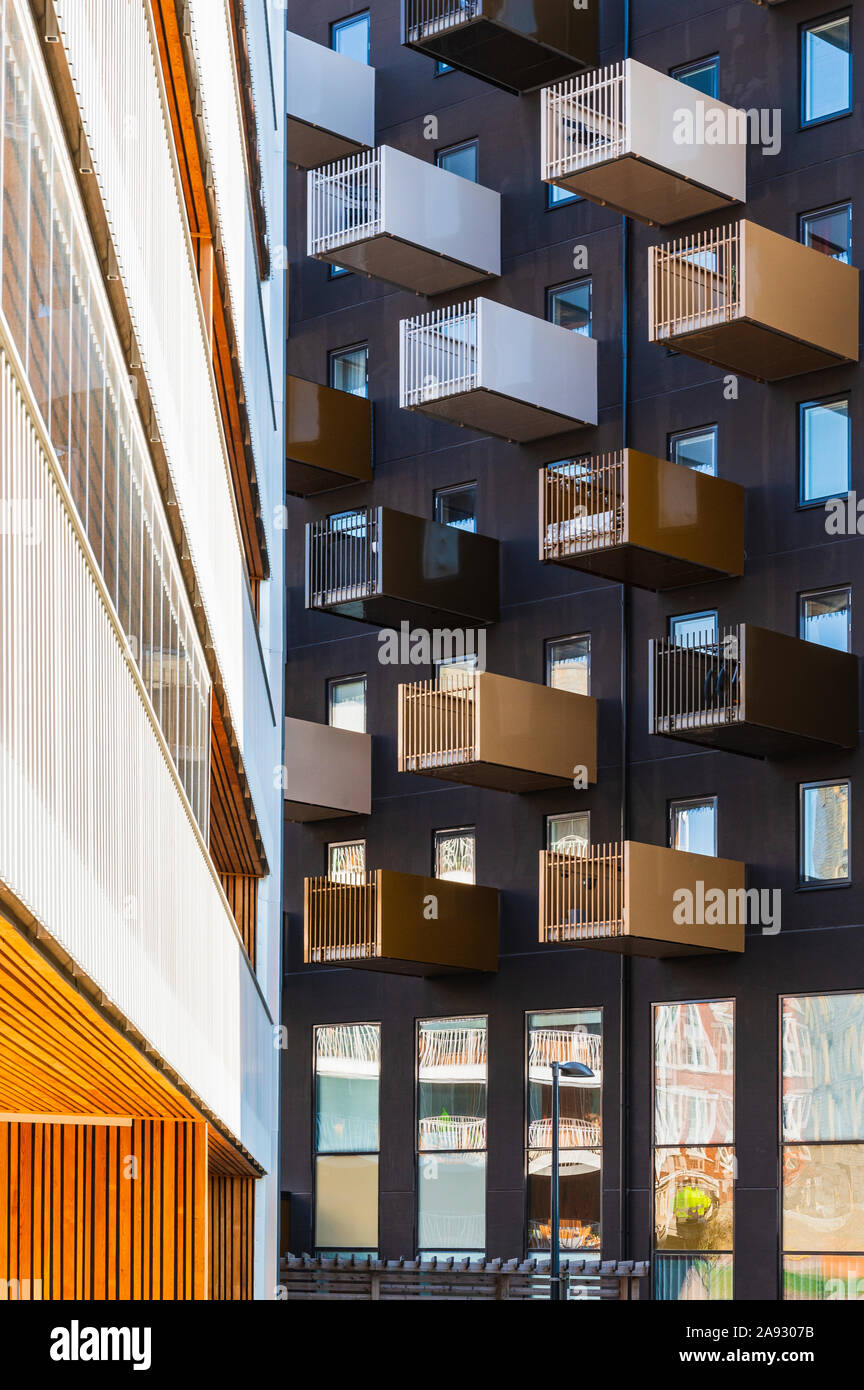 View of block of flats Stock Photo Alamy