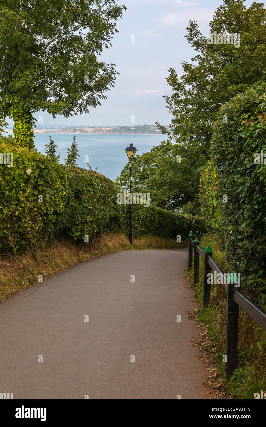 Devon, UK - August 2nd 2019: Pedestrian pathway leading down to ...