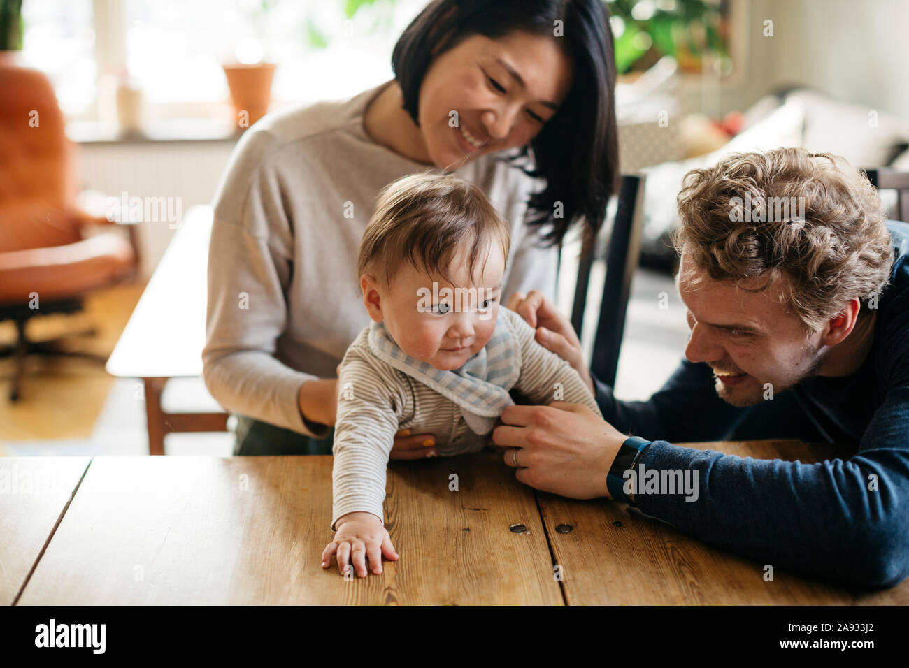 Parents with baby Stock Photo