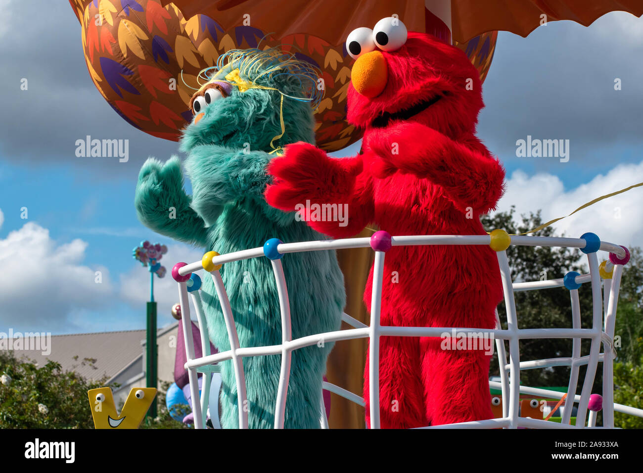 Orlando, Florida. November 06, 2019. Rosita and Elmo in Sesame Street Party  Parade at Seaworld Stock Photo - Alamy