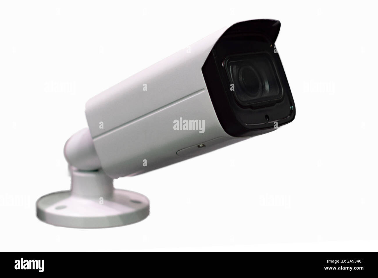 CCTV camera on white background. Selective focus.Isolated. Side view Stock Photo Alamy