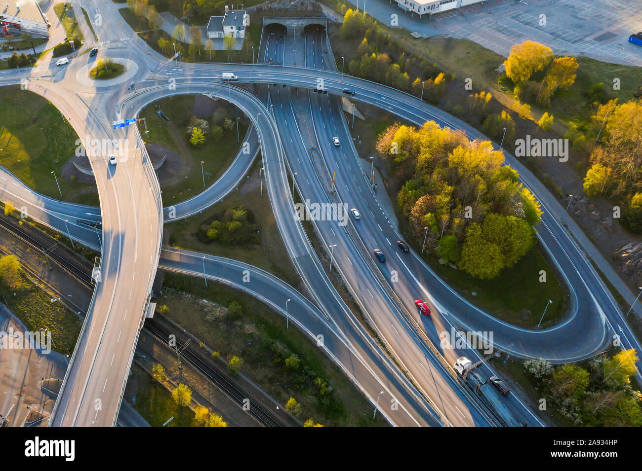 Aerial view of roads Stock Photo - Alamy