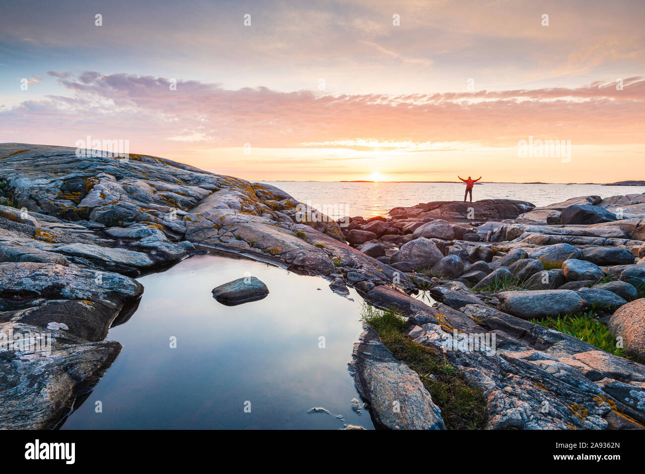 Sunset at sea Stock Photo - Alamy