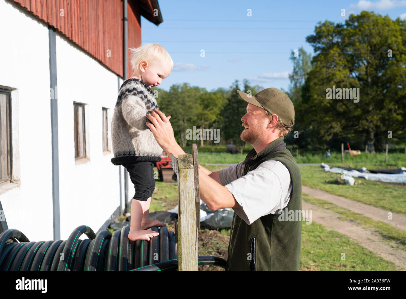 Father with toddler Stock Photo