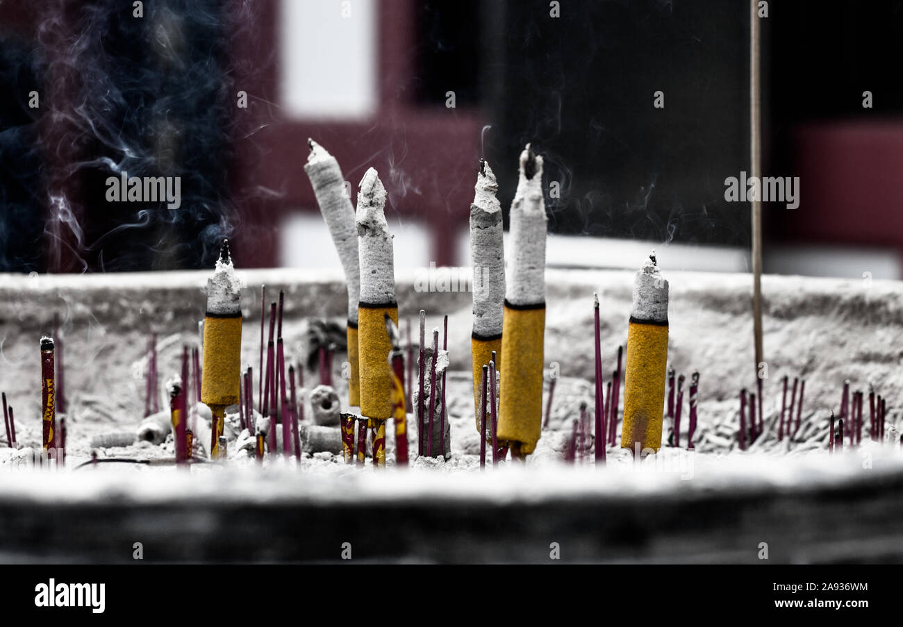 Incense at a Buddhist Temple Stock Photo Alamy
