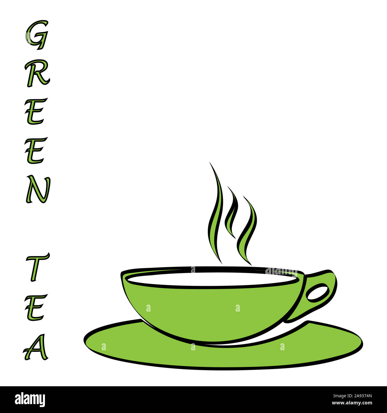Matcha green tea illustration Cut Out Stock Images & Pictures Alamy