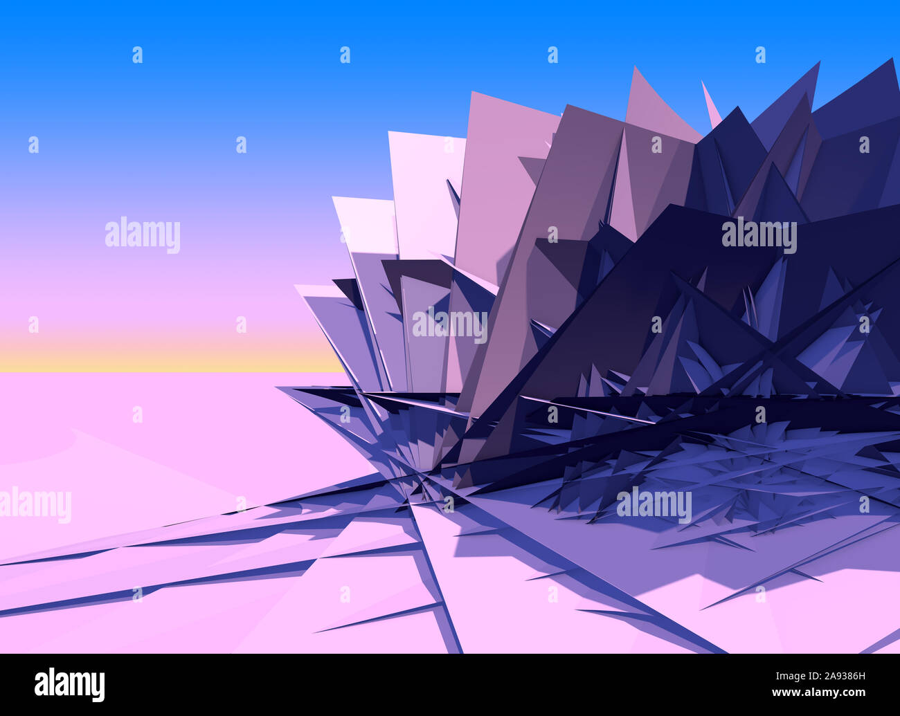 Abstract 3D background with polygons structure, chaotic and sharp Stock Photo
