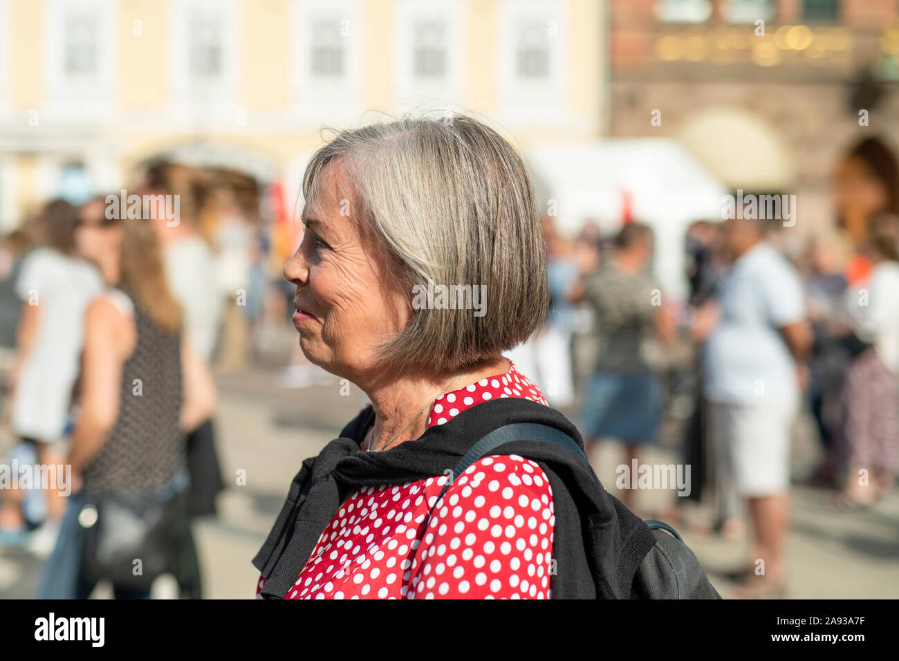 Senior woman looking away Stock Photo
