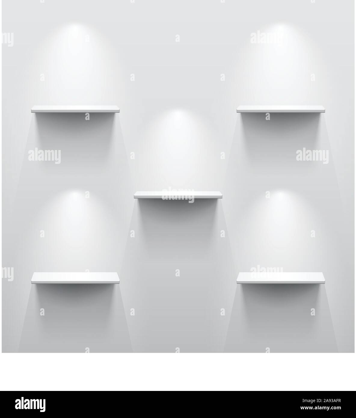 Five shelves with shadow in empty white room Stock Vector Image & Art ...