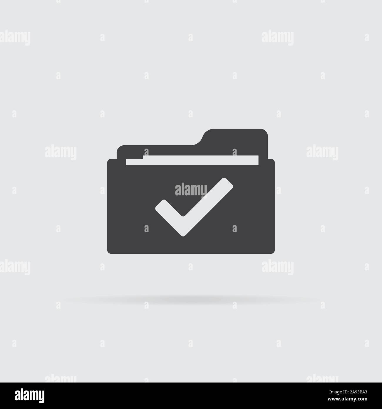 Selected folder icon in flat style isolated on grey background. For ...