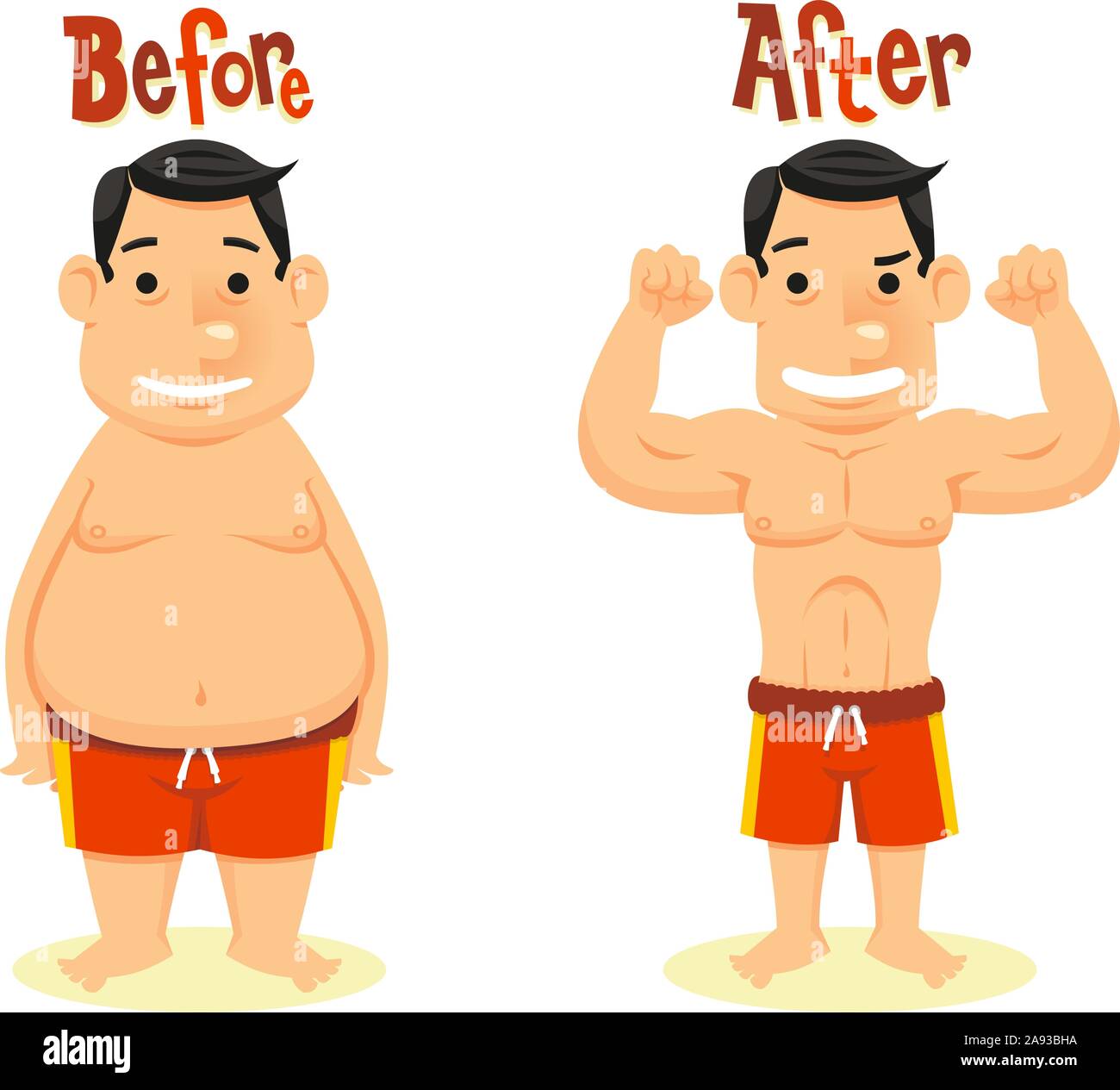 before and after diet weight loss Stock Vector Image & Art - Alamy