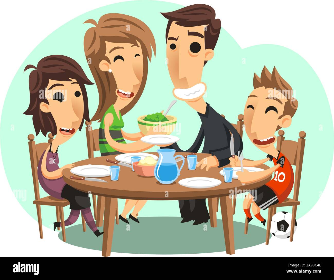Family dinner vector cartoon Stock Vector Image & Art - Alamy