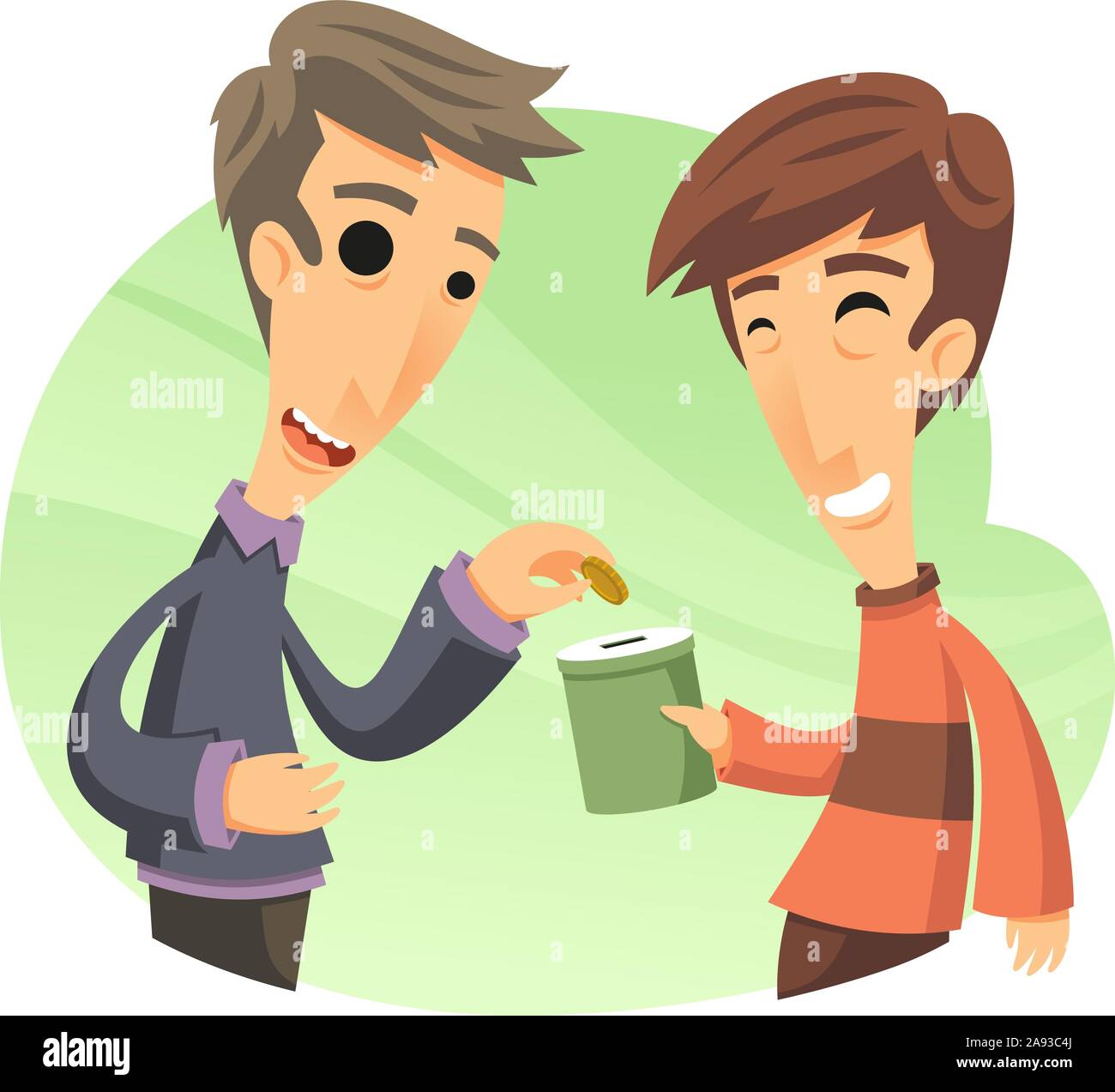 man donating for a cause cartoon illustration Stock Vector