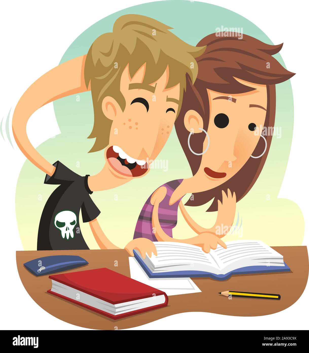 friends studying together illustration Stock Vector Image & Art - Alamy