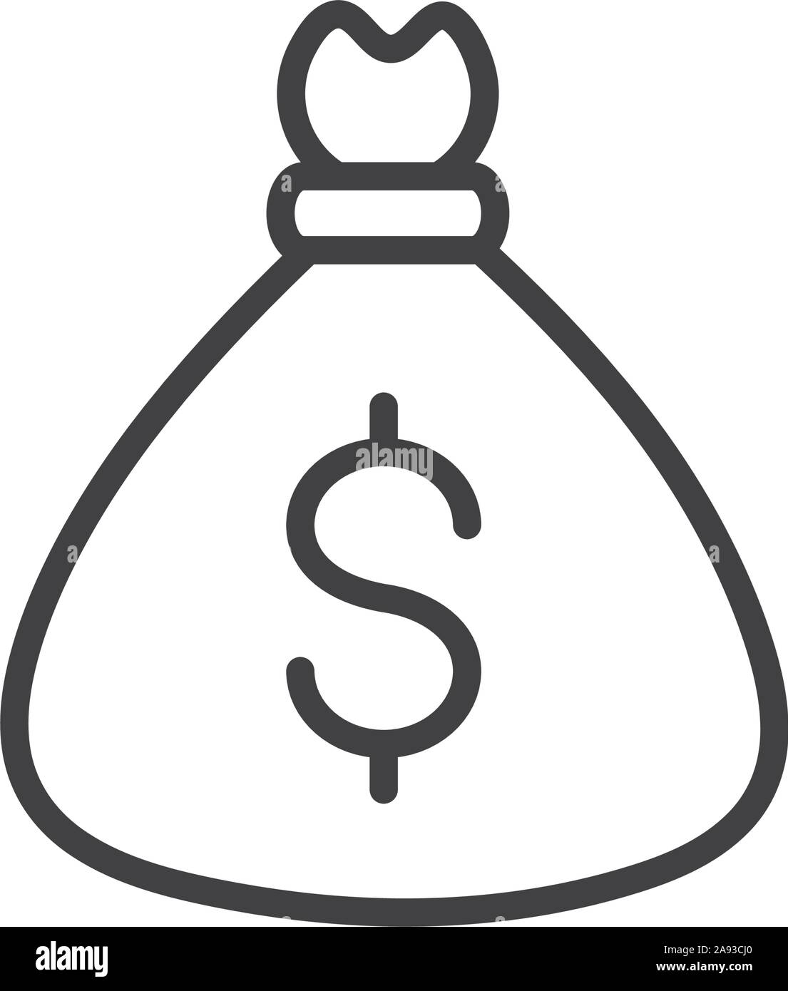 money bag finance bank icon thick line vector illustration Stock Vector ...