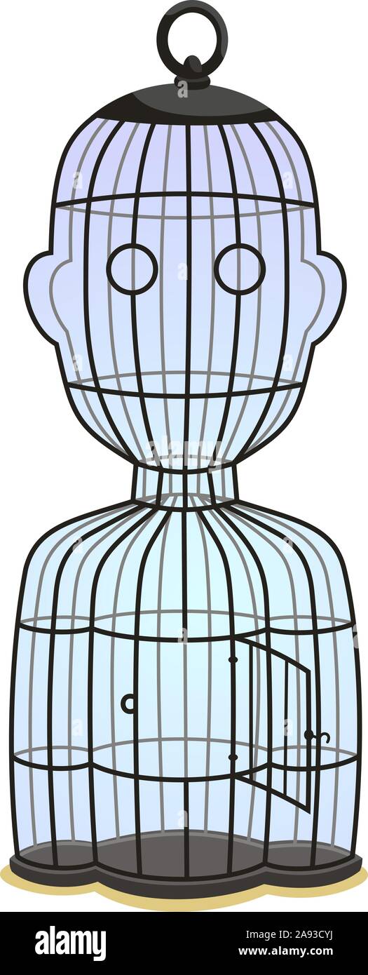 man shape cage Stock Vector