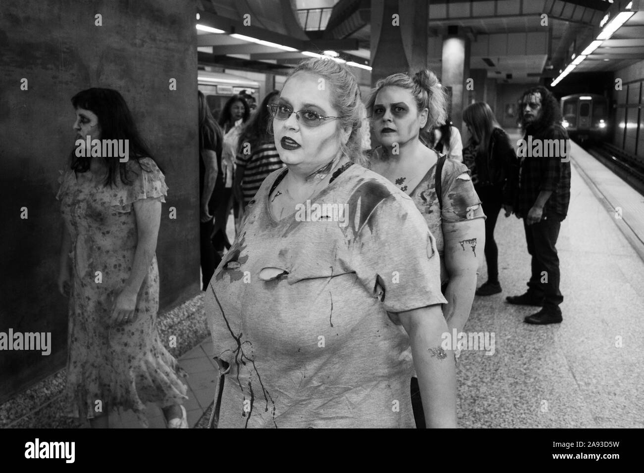The 11th Annual Hollywood Subway Zombie Walk, Hollywood Boulevard, Hollywood, Los Angeles, California, USA Stock Photo