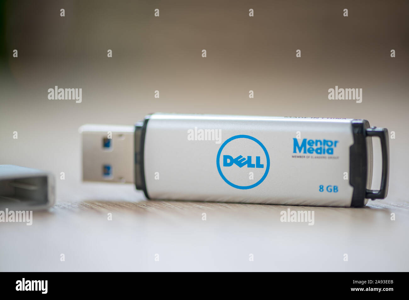 TIMISOARA, ROMANIA - JANUARY 12, 2019: Close-up of a Dell Mentor Media USB  stick, flash pen, 8 GB Stock Photo - Alamy