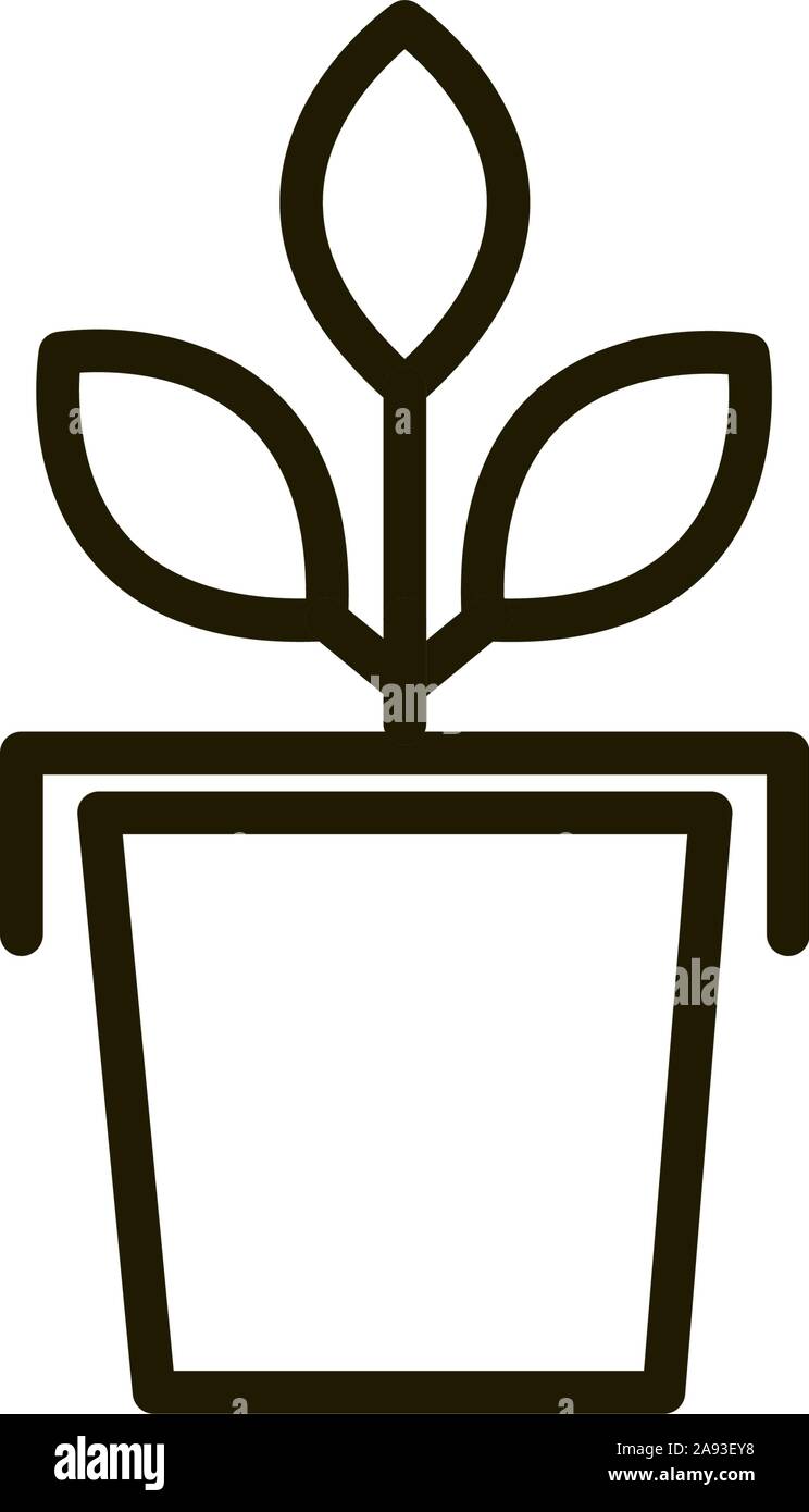 potted plant rural agriculture thick line vector illustration Stock ...