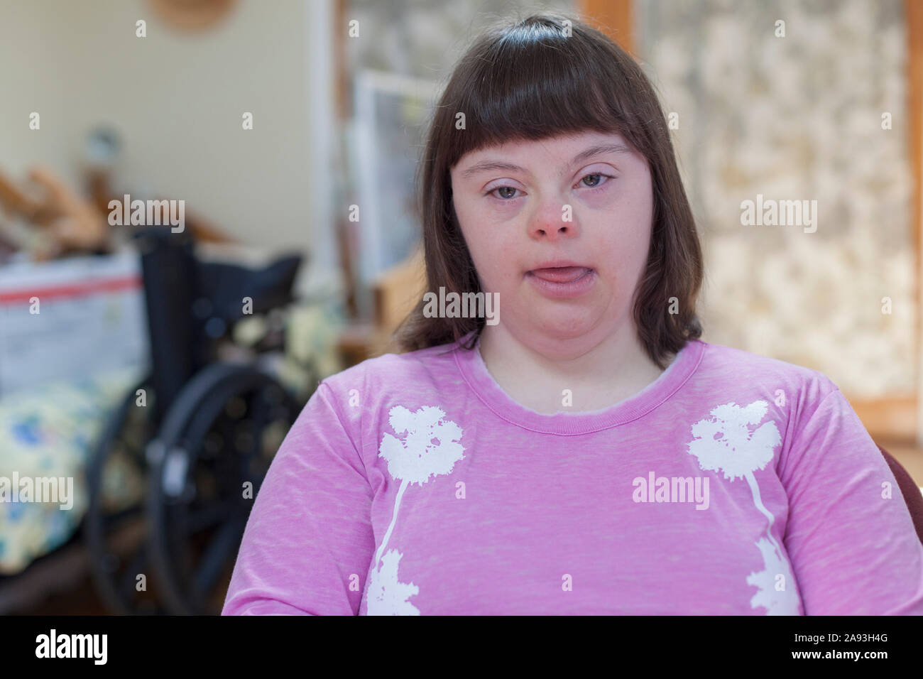 Girl with Down Syndrome Stock Photo