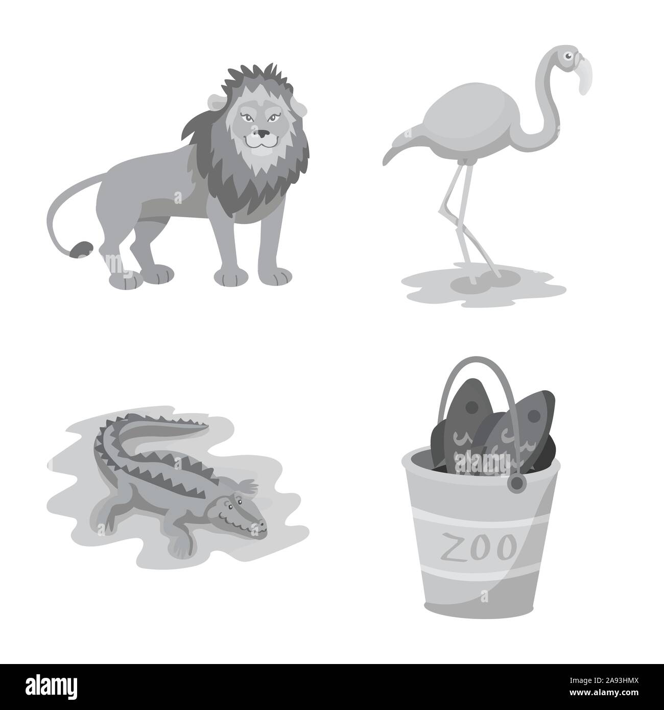 Vector design of zoo and park logo. Collection of zoo and animal stock vector illustration. Stock Vector