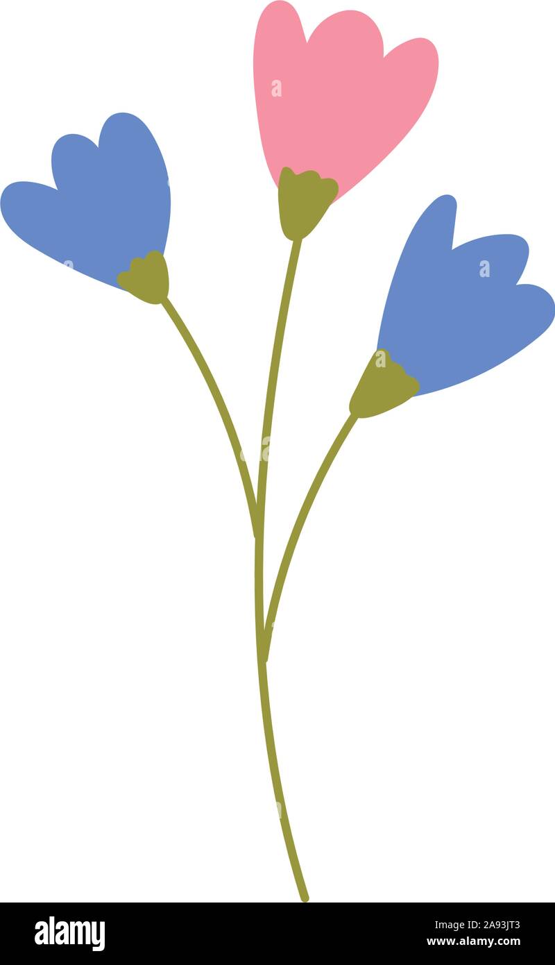 flowers stem nature decoration icon vector illustration Stock Vector ...