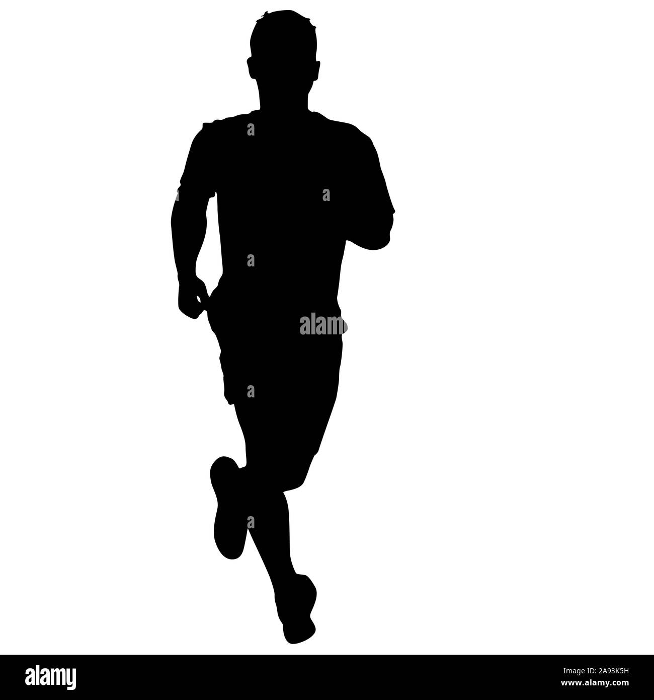Black Silhouettes Runners sprint men on white background Stock Photo ...