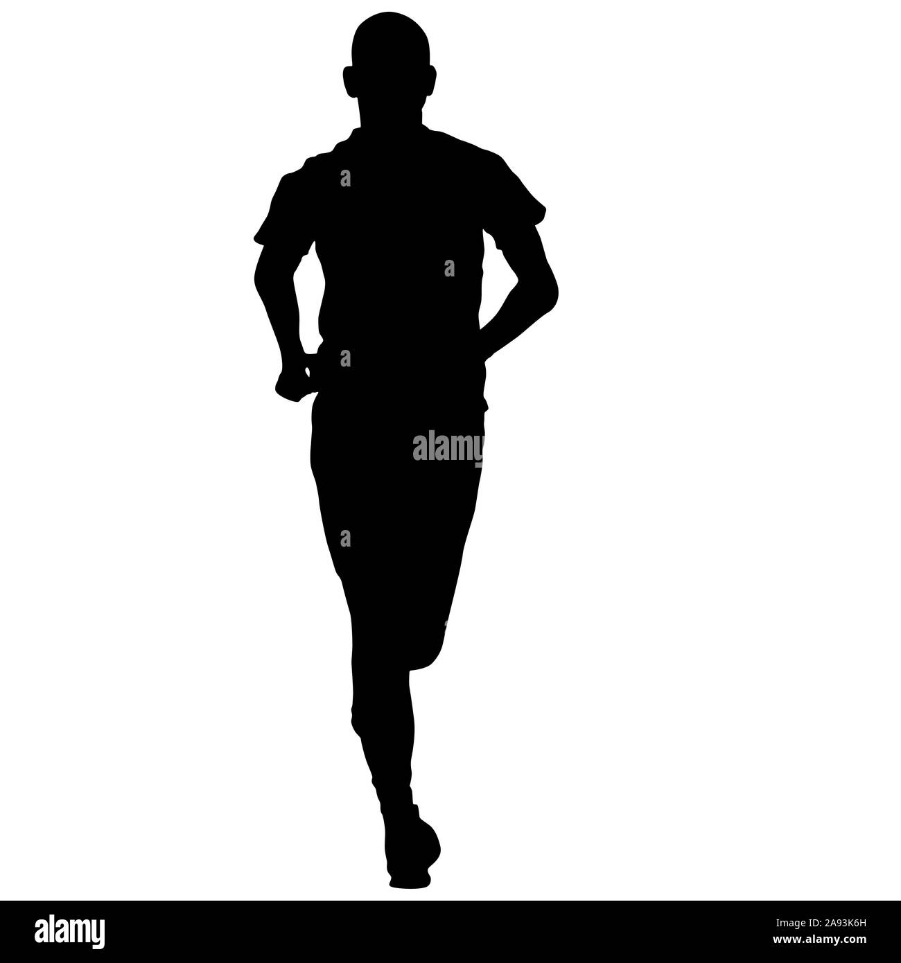 Black Silhouettes Runners sprint men on white background Stock Photo ...