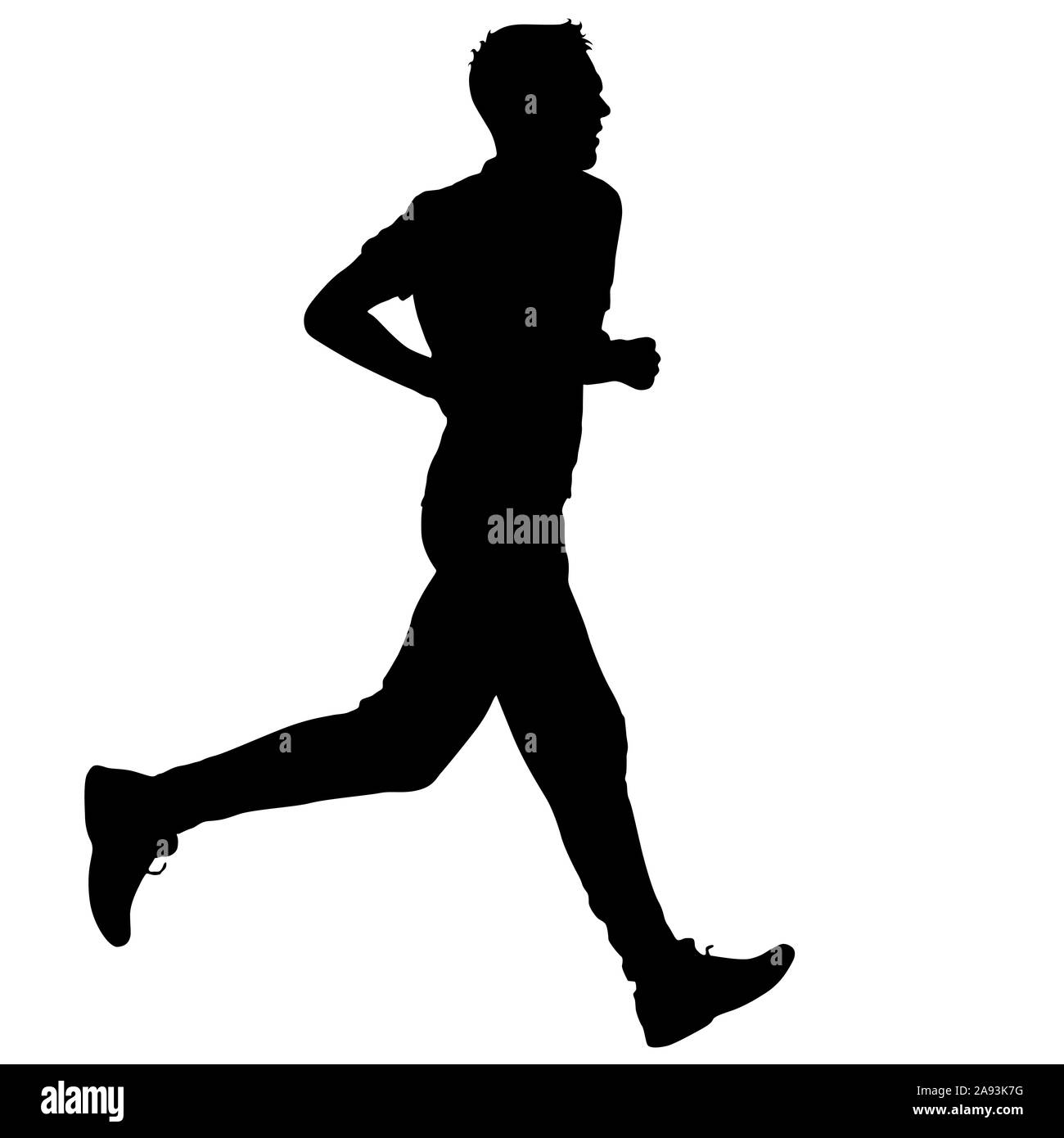 Black Silhouettes Runners sprint men on white background Stock Photo ...
