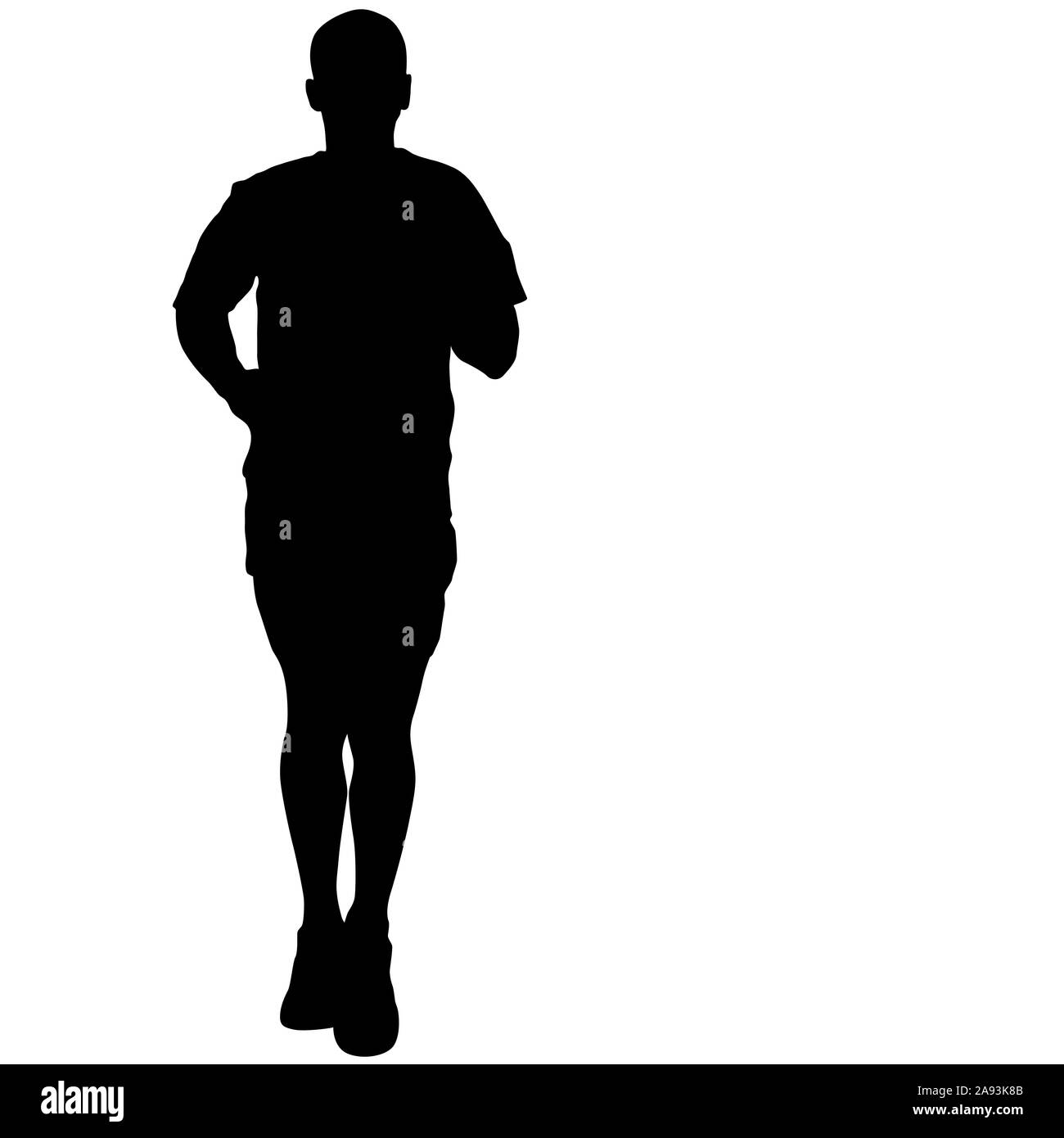 Black Silhouettes Runners sprint men on white background Stock Photo ...