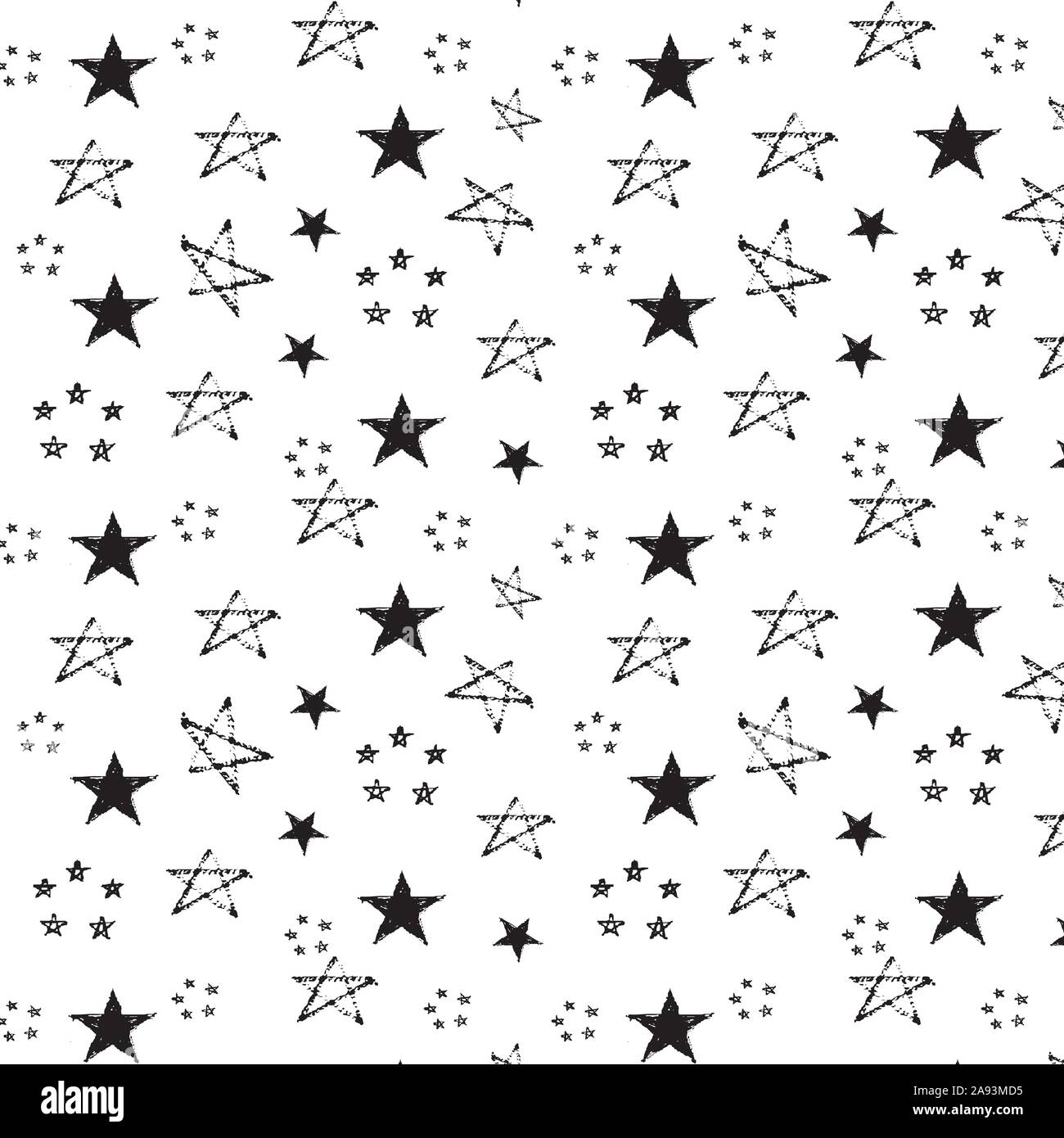 Seamless pattern with stars on white background Stock Vector Image ...
