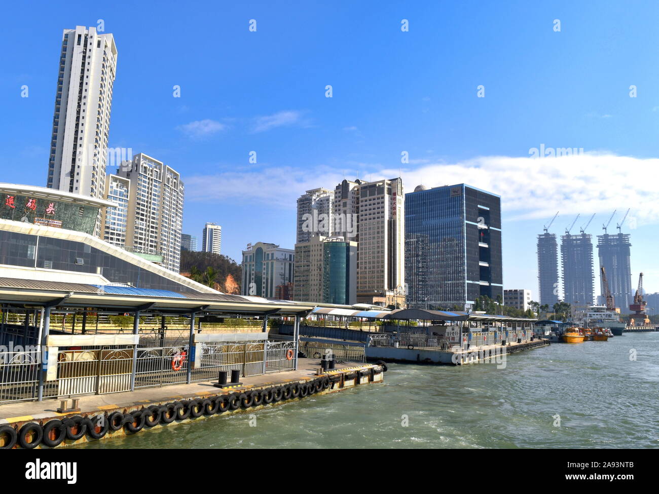 Xiamen international cruise terminal and urban development, China Stock Photo