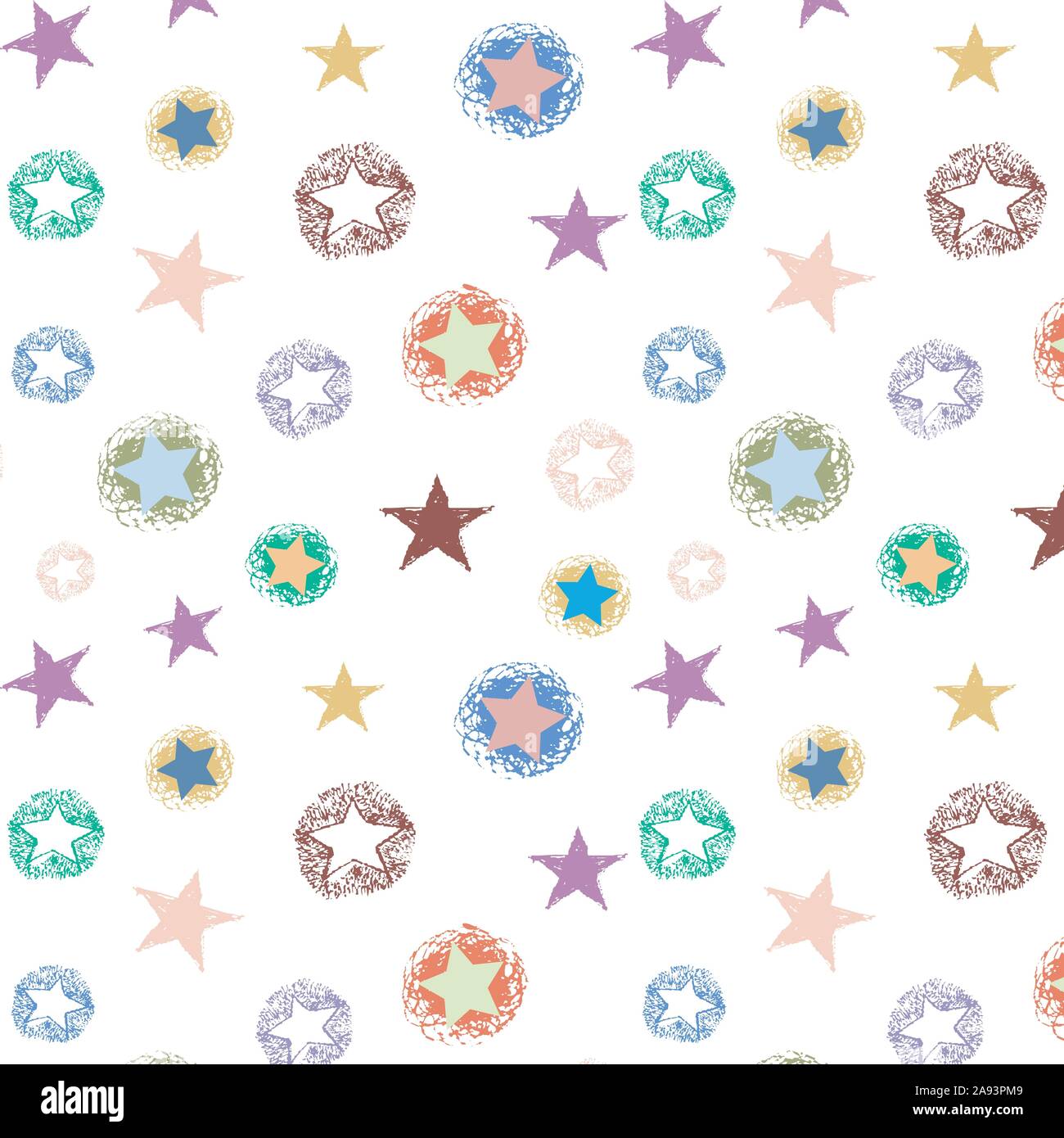 Seamless pattern stars on white background. Stock Vector