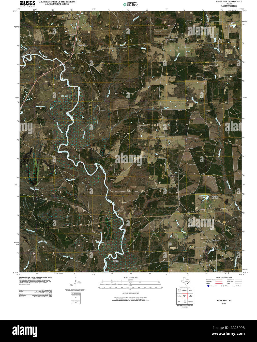 Map of texas river Cut Out Stock Images & Pictures - Alamy