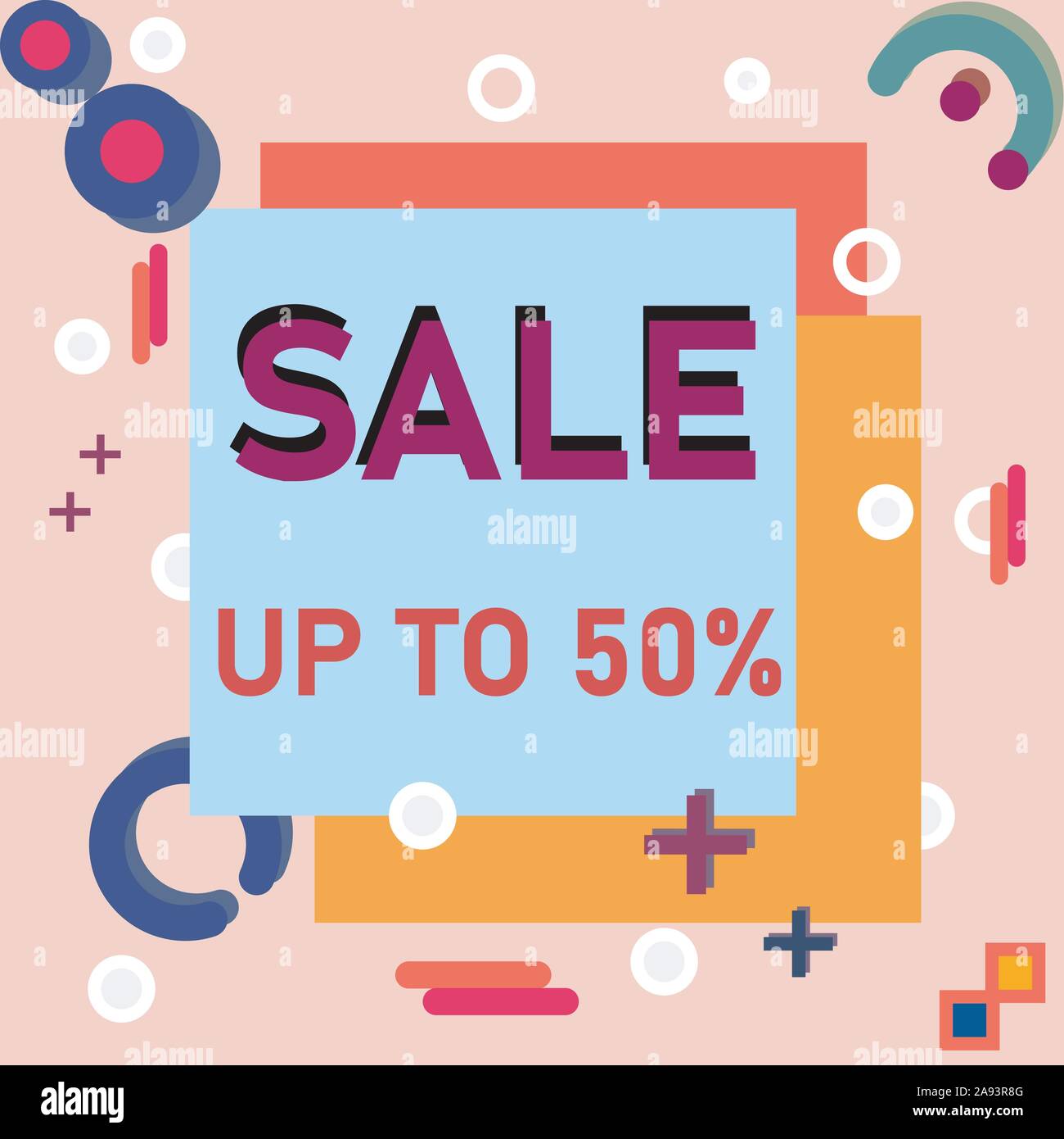 Sale banner template design. Vector illustration. Stock Vector