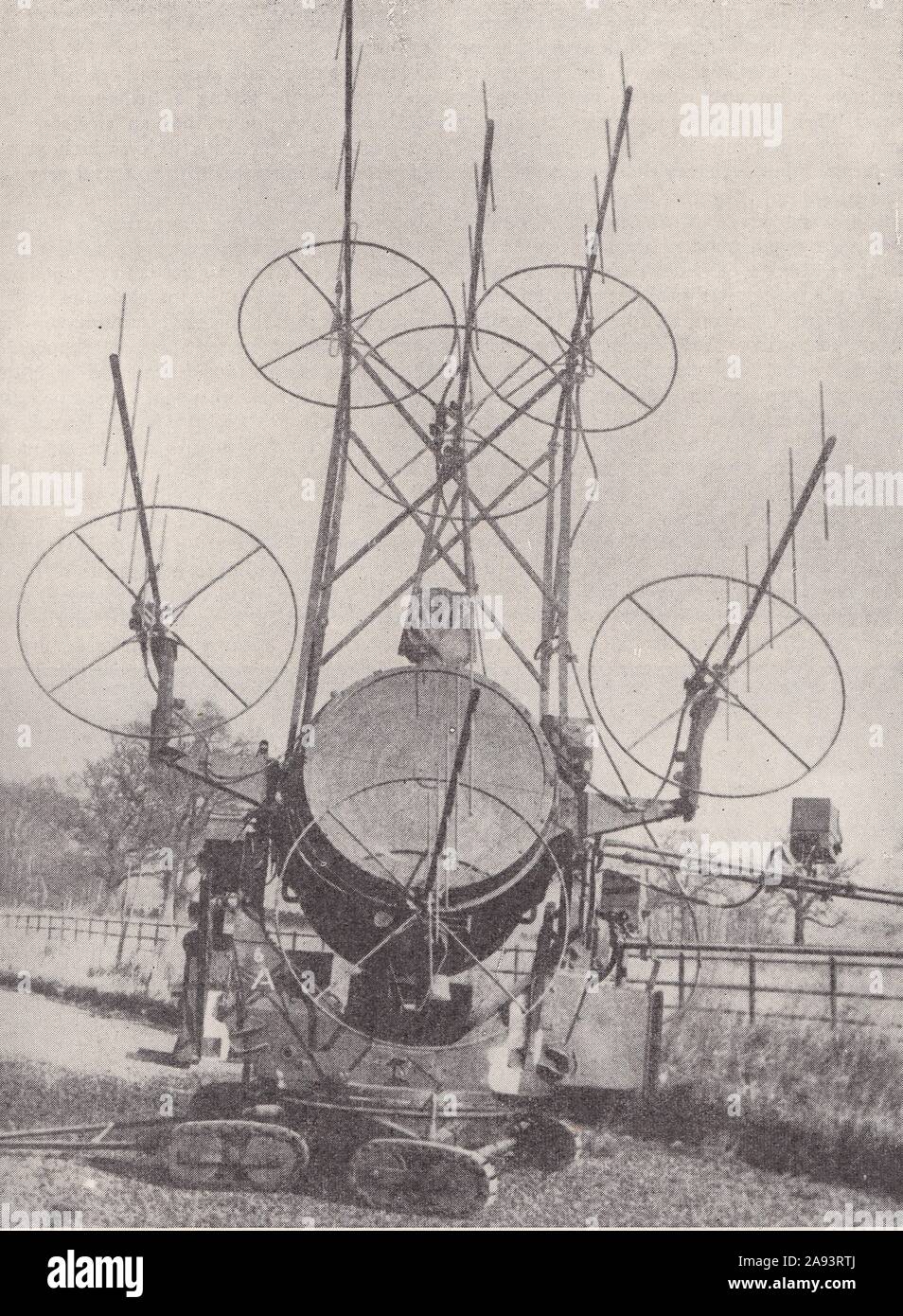Radio controlled searchlight equipment used during the flying bomb