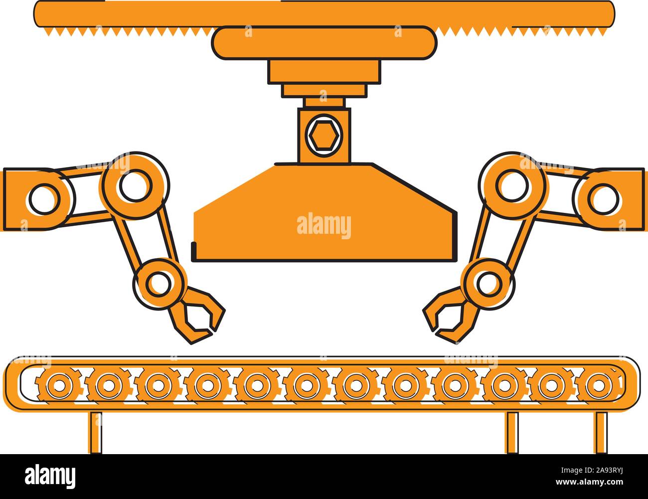 Production machinery. Assembly line image - Vector illustration Stock ...