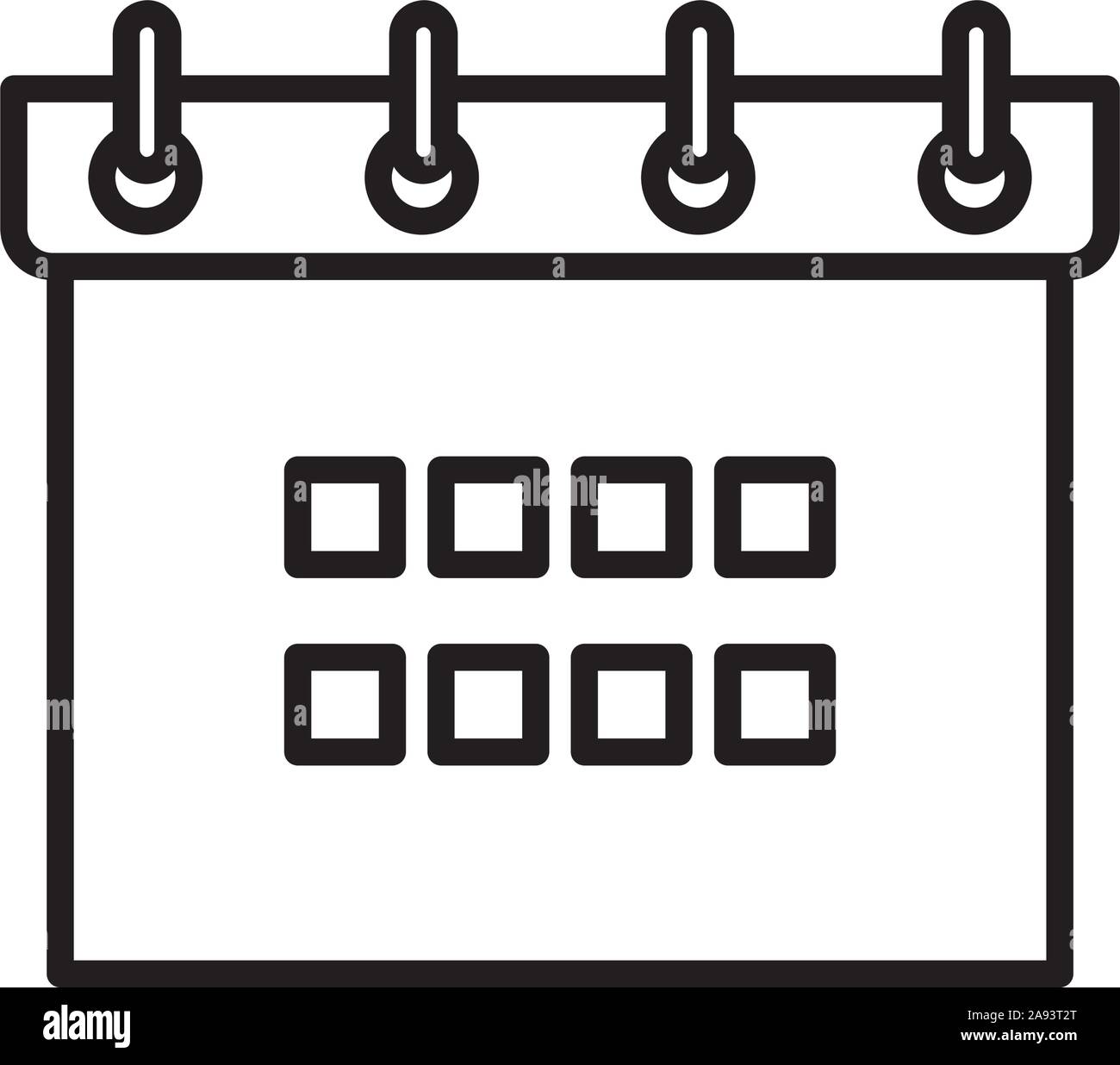calendar reminder date plan icon vector illustration thick line Stock ...