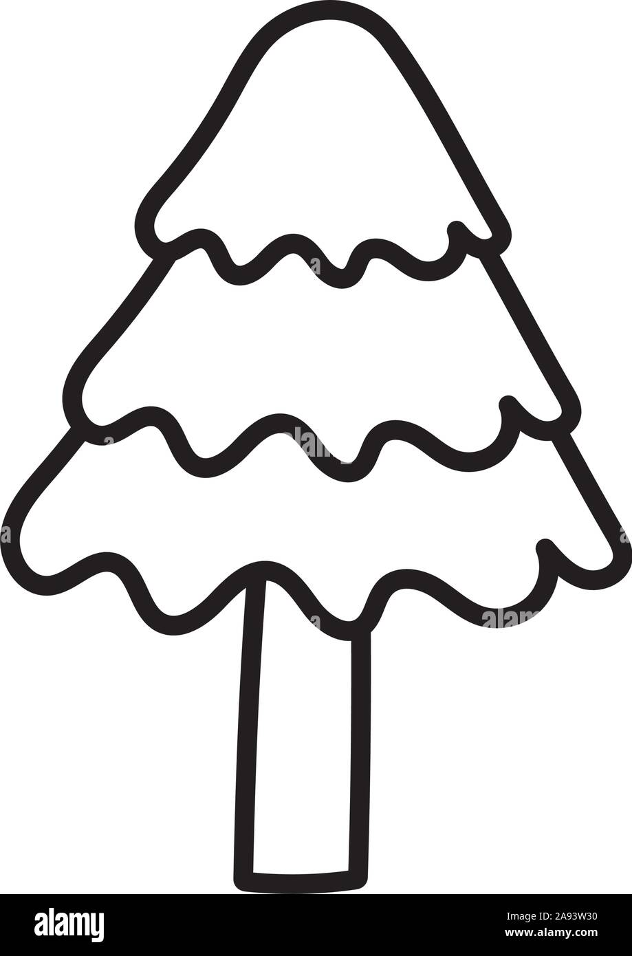pine tree foliage botanical on white background vector illustration ...