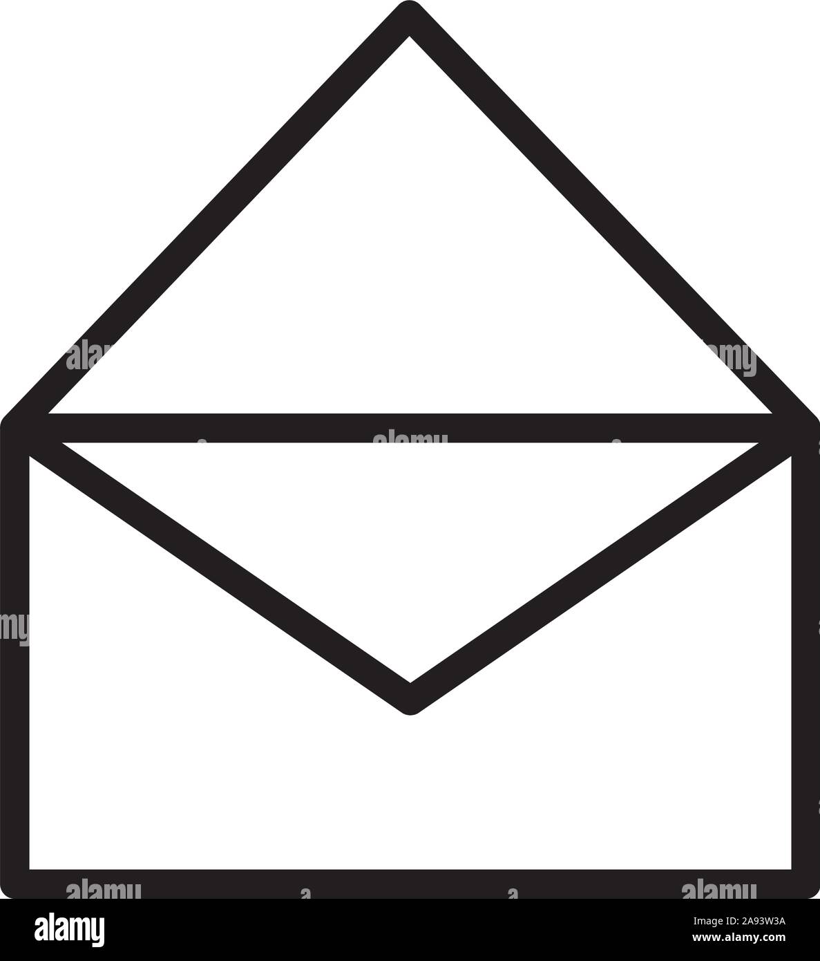open mail envelope courier message vector illustration thick line Stock ...