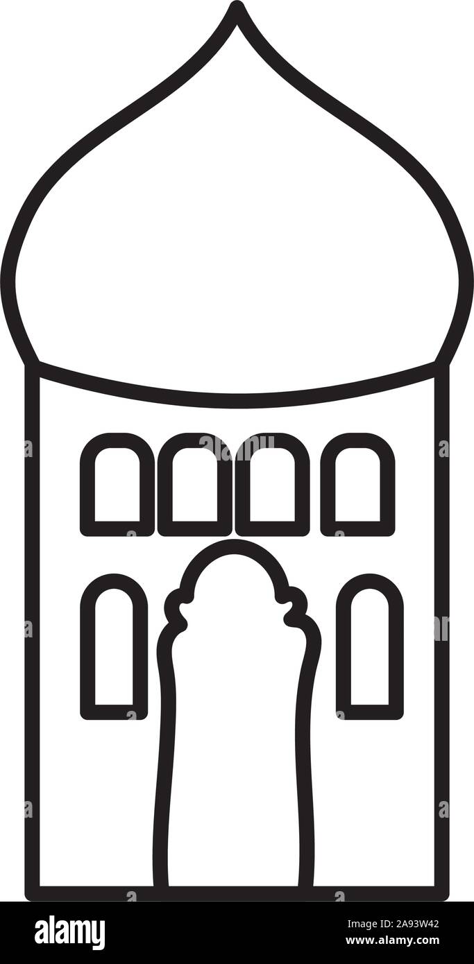 Arabic Castle Tower Classic Antique Icon Vector Illustration Thick Line Stock Vector Image Art Alamy