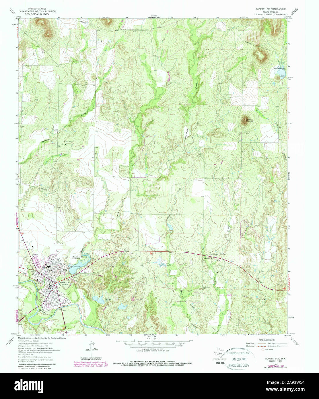 Map of robert lee texas Cut Out Stock Images & Pictures Alamy