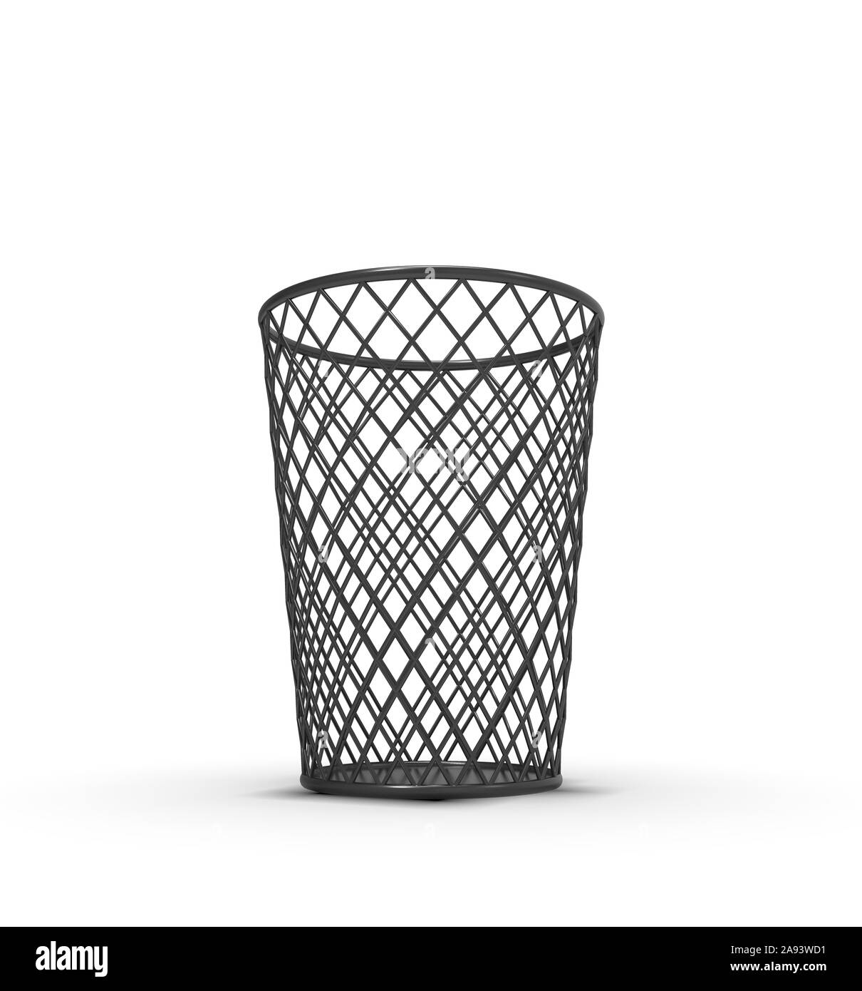 Recycle Bin on White 3D Rendering Stock Photo