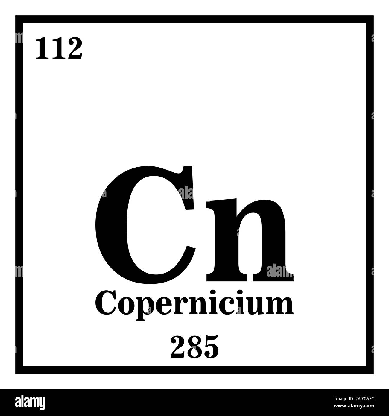 Copernicium Periodic Table of the Elements Vector illustration eps 10. Stock Vector